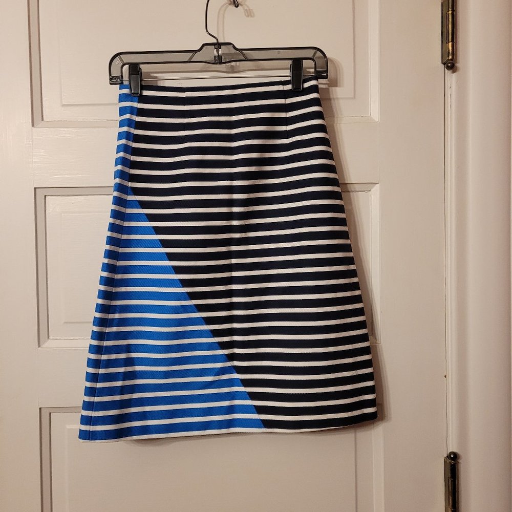 J. Crew Diagonal Striped Color Block A Line Skirt